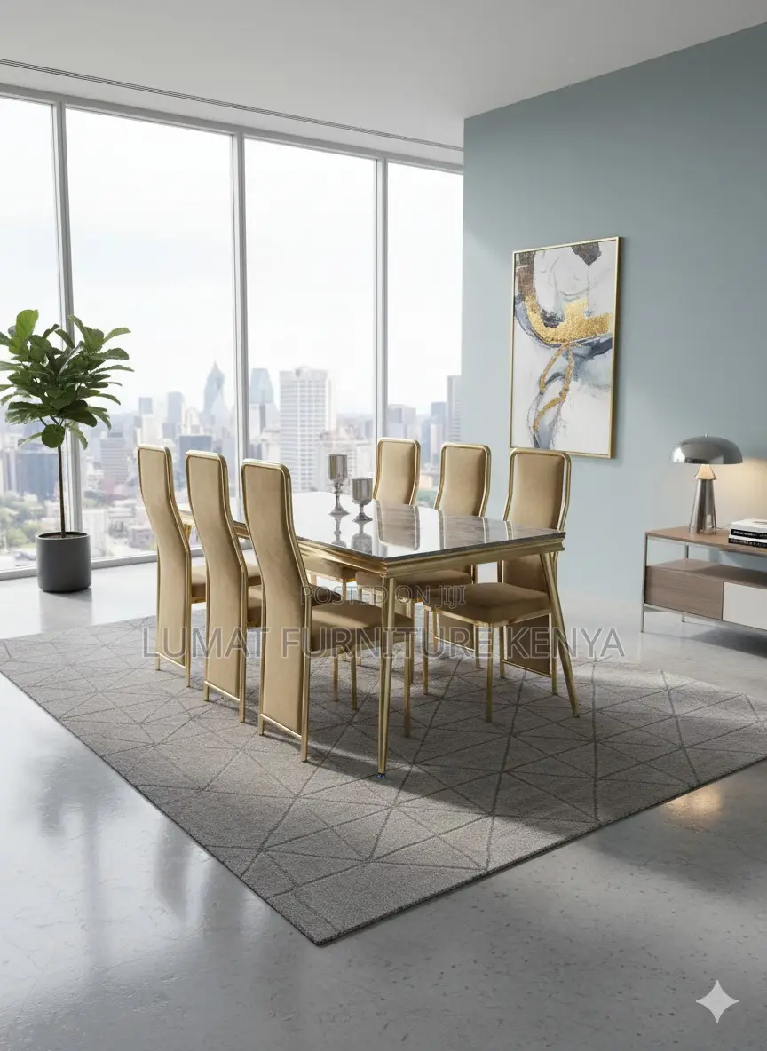 Elegant Goldish 6-Seater Dining Set