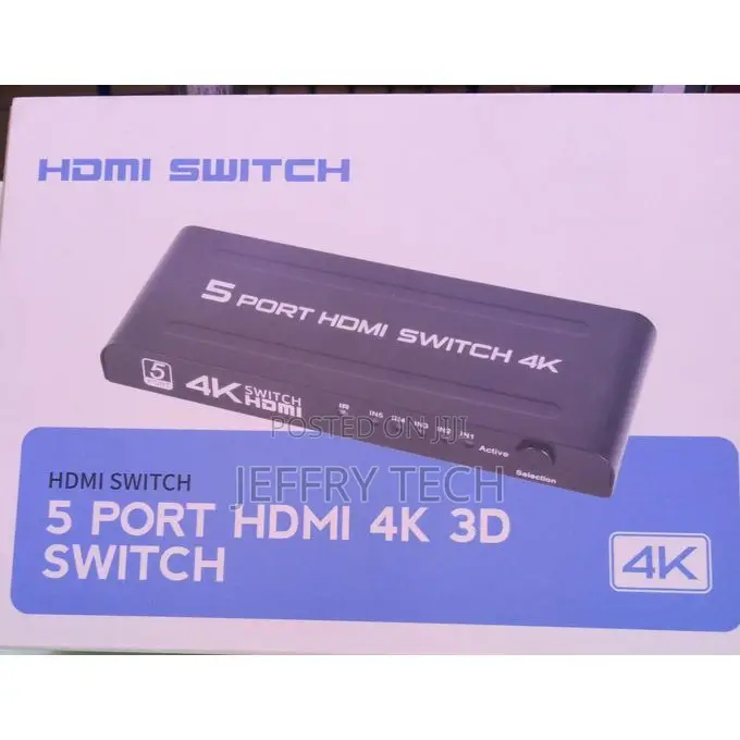 3d 5-Port Hdmi Switch Selector Splitter Hub Ir Remote for Hd