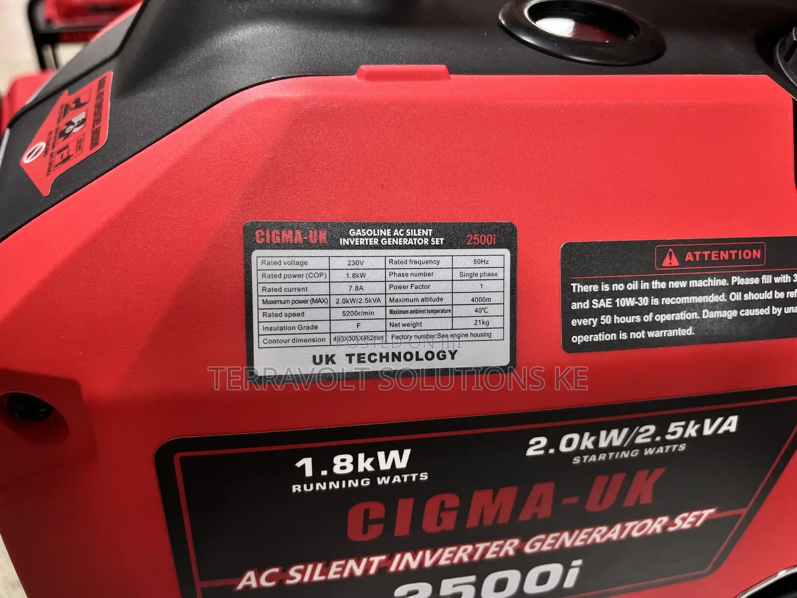 2kw/2.5kva Cigma Silent Inverter Generator
