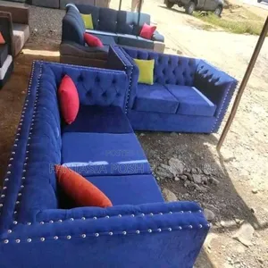 3 + 2 Seater Blue Tufted Sofa - Pay on Delivery