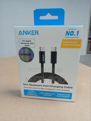 Anker Zolo Usb-C to Usb-C Cable Braided 6ft 240w Braided