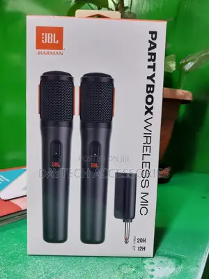 The JBL Partybox Wireless Mic Set Two Wireless Microphones.