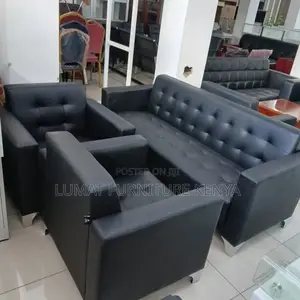 5 Seater Visitors Modern Black Sofa
