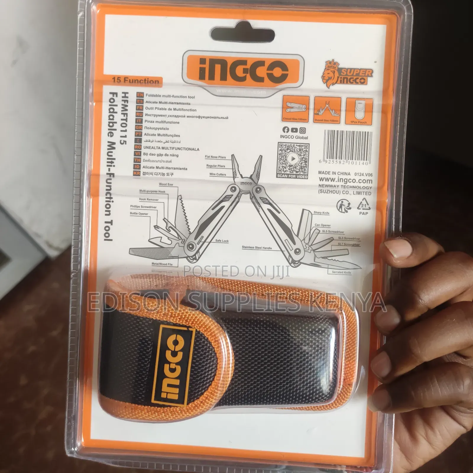 Multi Tool Ingco Foldable Multi-function Tool 15-in-1 Pliers Cutter