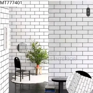 Peel and Stick White Brick Wallpaper