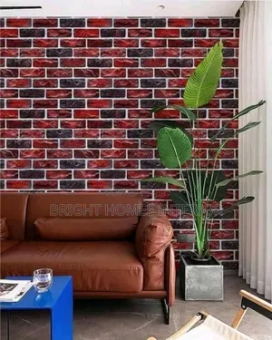 Black and Maroon Bricks Wallpaper