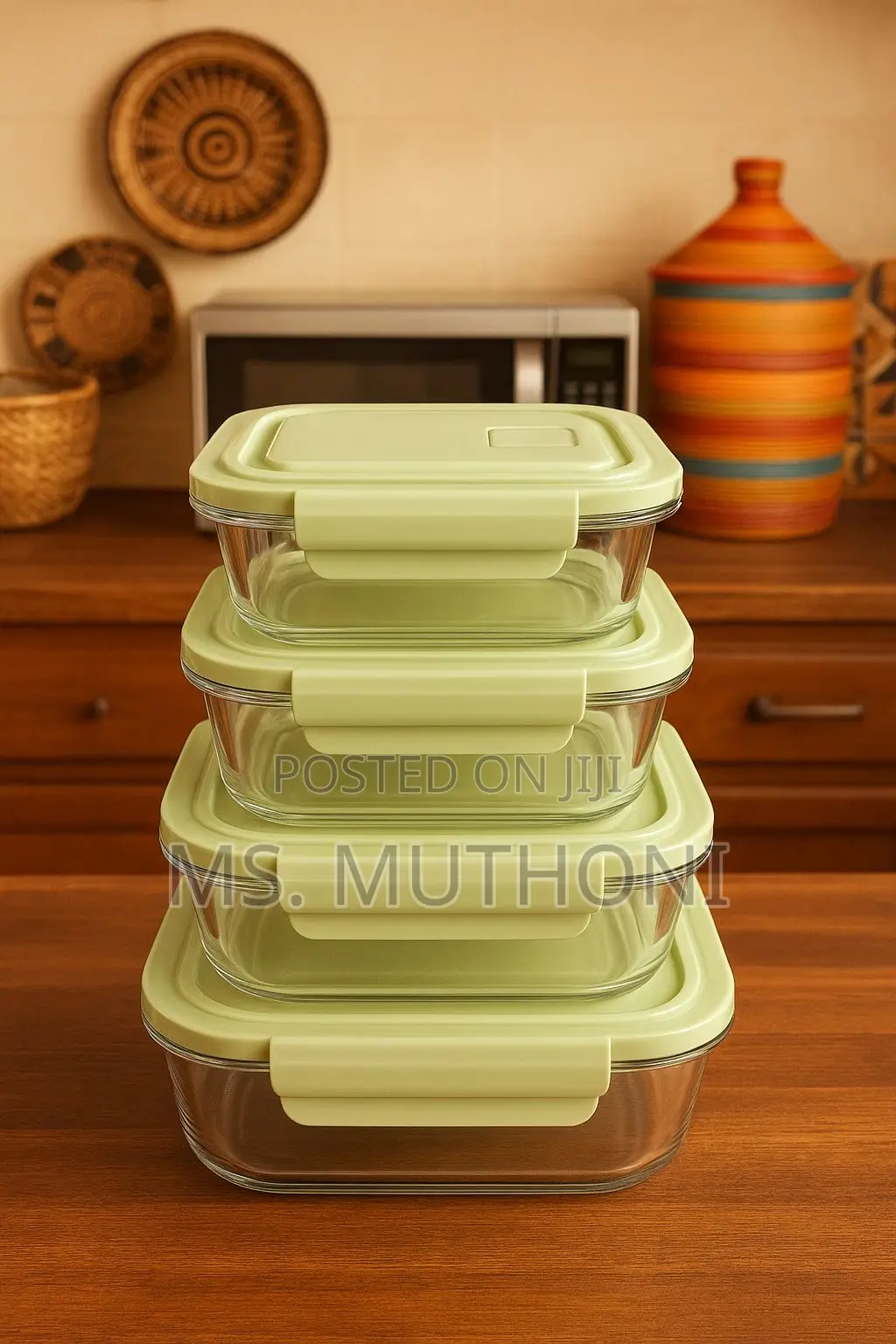 4 PCS Borosilicate Glass Food Storage Containers / Lunch Box Set