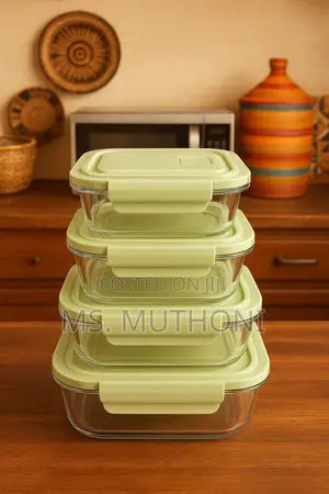 4 PCS Borosilicate Glass Food Storage Containers / Lunch Box Set