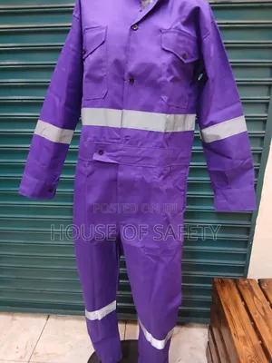 Purple Reflective Overall With Silver Reflector Strips