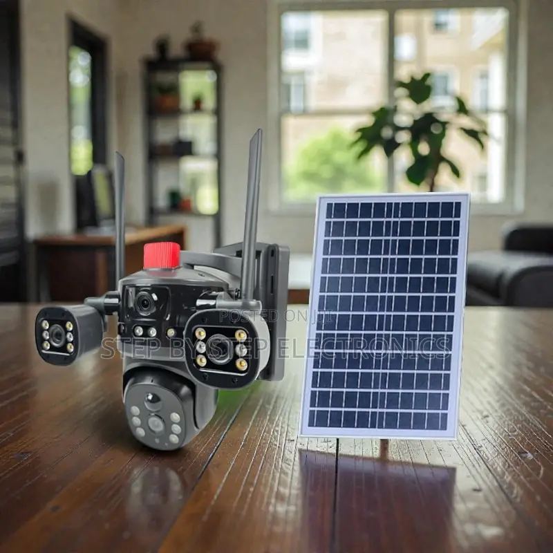 4g Solar Camera Multiple Lens Light Alarm Siren Smart Home Security
