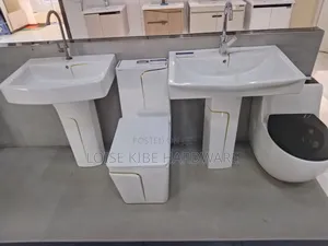 Gold and White Toilet Set Available