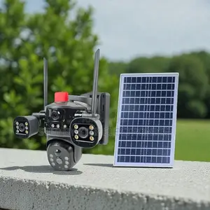Top Quality 4g Solar Camera Multiple Lens Light Alarm Siren Secure
