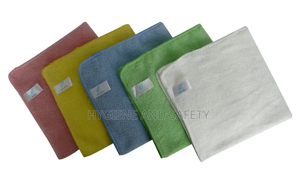 Microfiber Cloth Set (White, Green, Blue, Yellow, Pink)