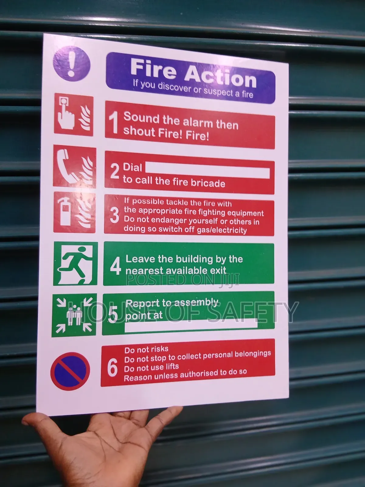 Safety Rectangular Shape Fire Action Signages
