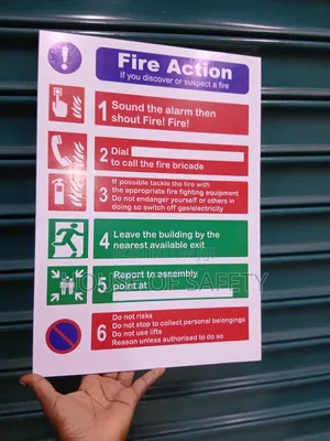 Safety Rectangular Shape Fire Action Signages