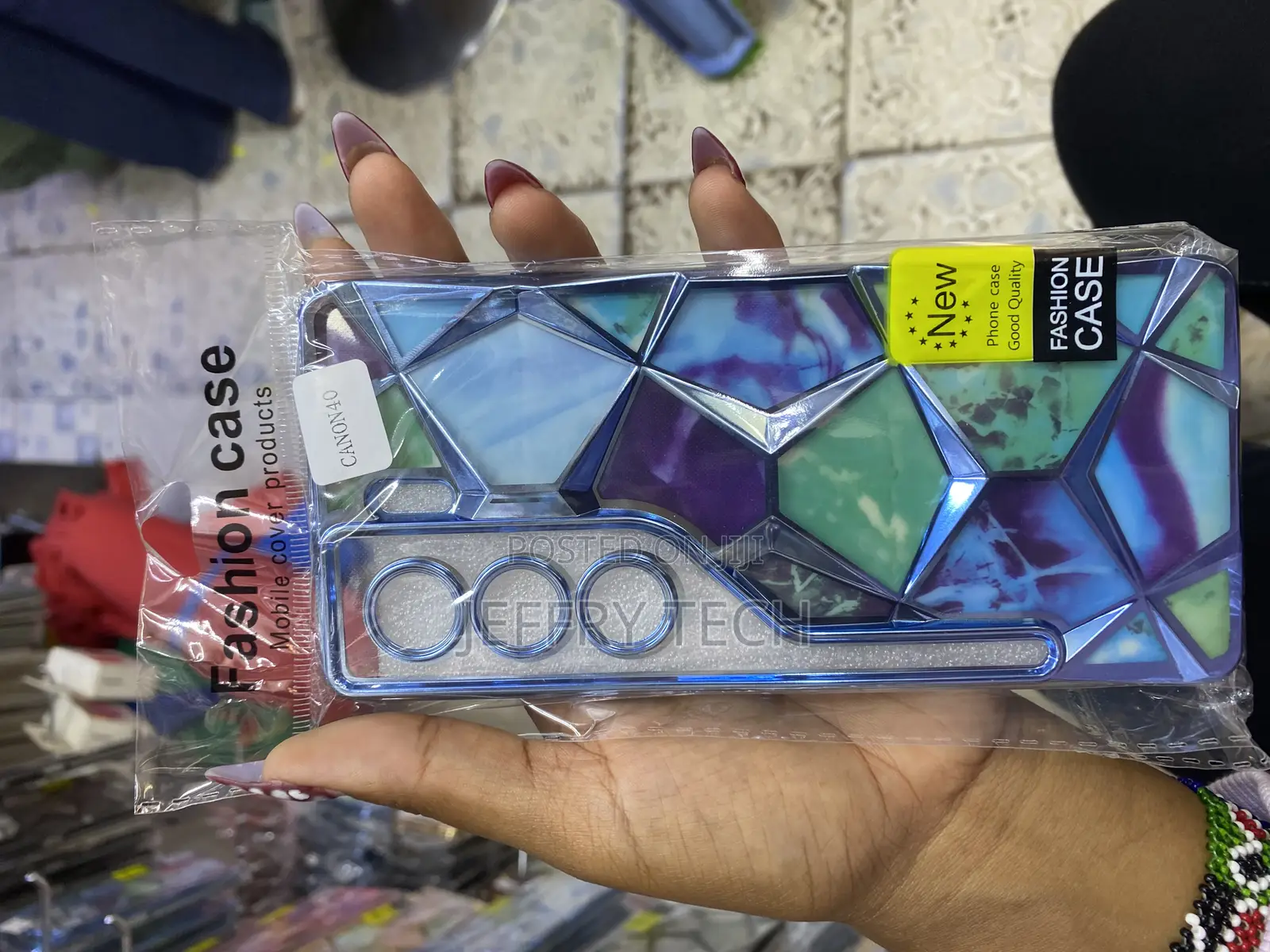 Onzee Gradient Glitter Case for Tecno Camon 40 Luxury Plated 3d Cube