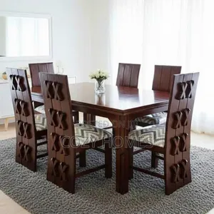 Dining Set a Solid Walnut 6 Seater Dining Set Ready Made