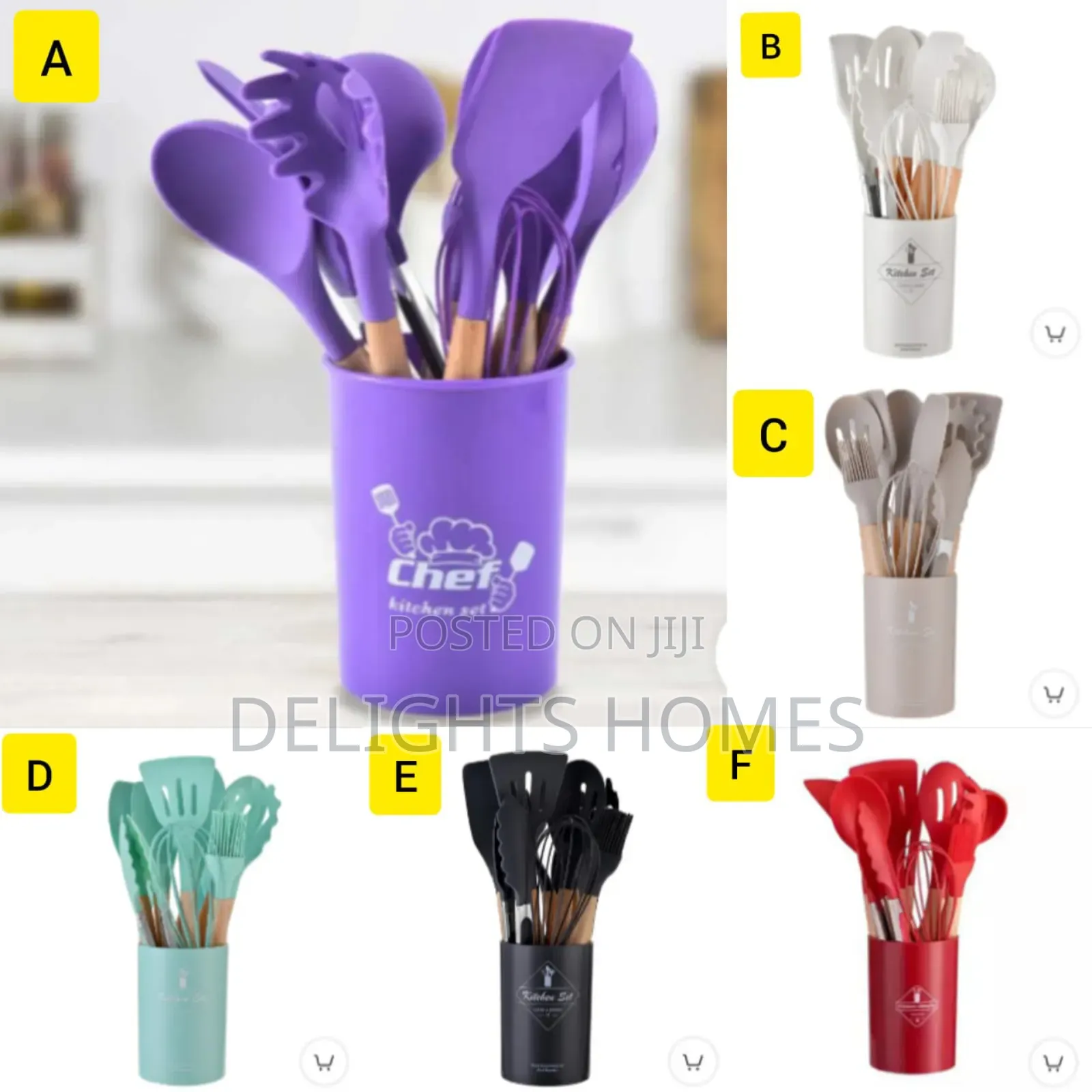 Silicone 12 PCS Kitchen Spoon Set_cej