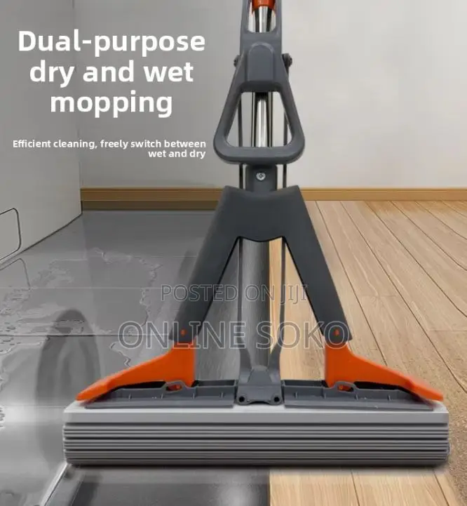 Magic Pva Sponge Mop Self-Squeeze, Handsfree Super Absorbent Floor Mop