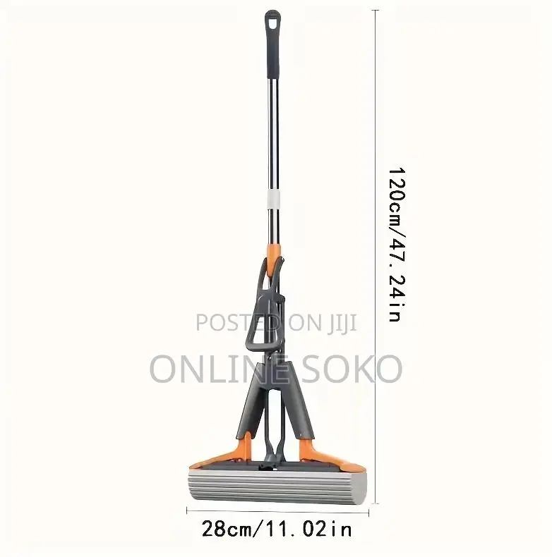 Magic Pva Sponge Mop Self-Squeeze, Handsfree Super Absorbent Floor Mop