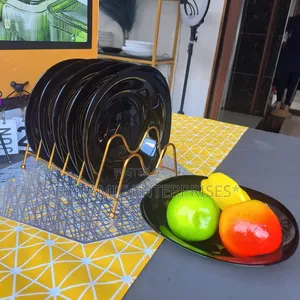 Black Ceramic Square Dinner Plates.