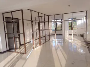 Brown Aluminum Frame Partition and Glass