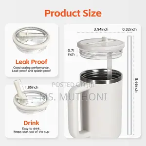 Replacement One Leak-Proof Lid and One Reusable Straw
