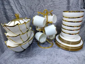 30 PCS Gold Unique Dinner Set
