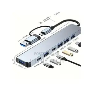 7-in-1 Usb 3.0 Data Transfer Adapter, Multiport Extension With Type-C
