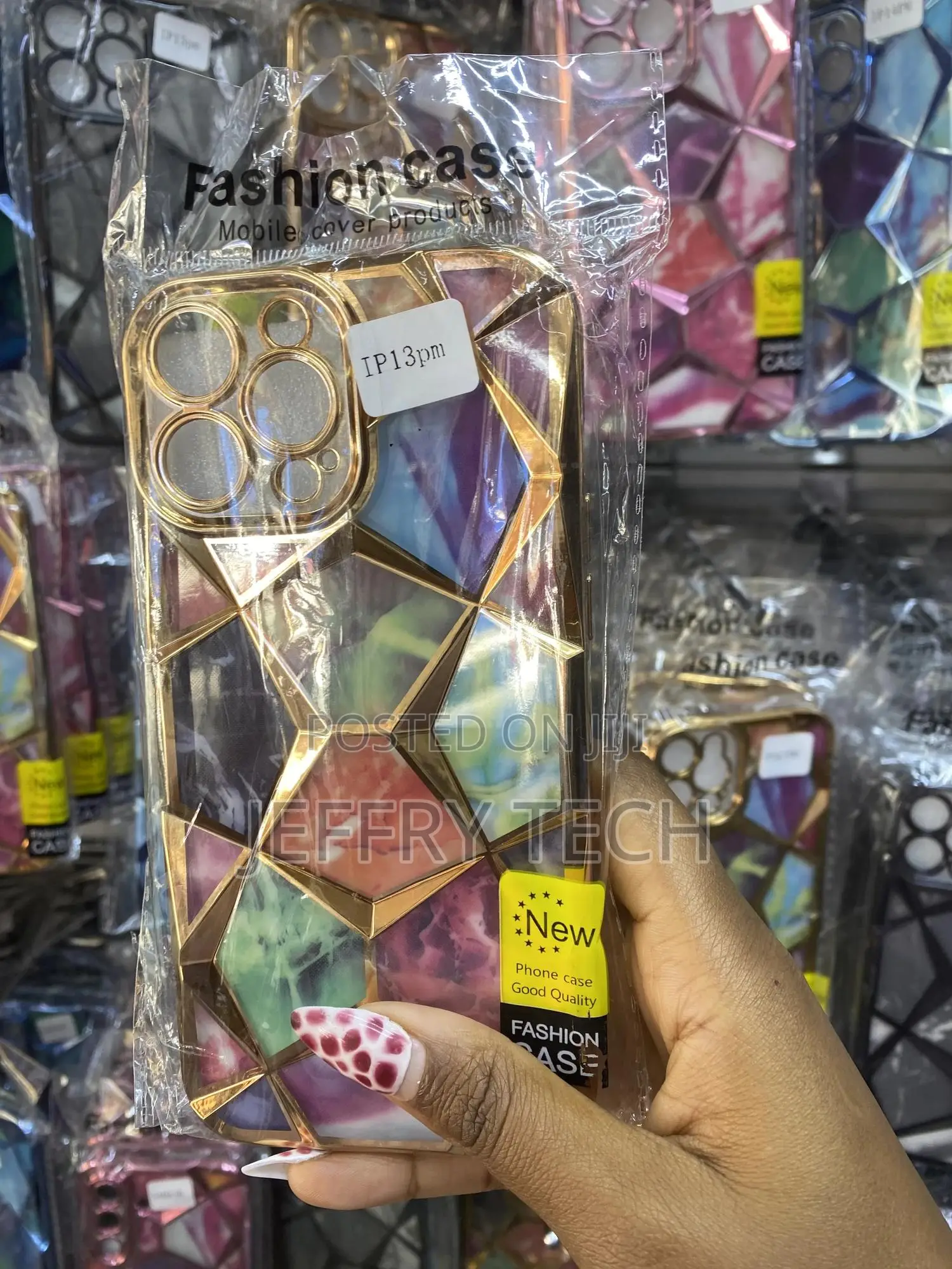 Resouris Geometric Shape Diamond Pattern Case for iPhone 13 Pro Max