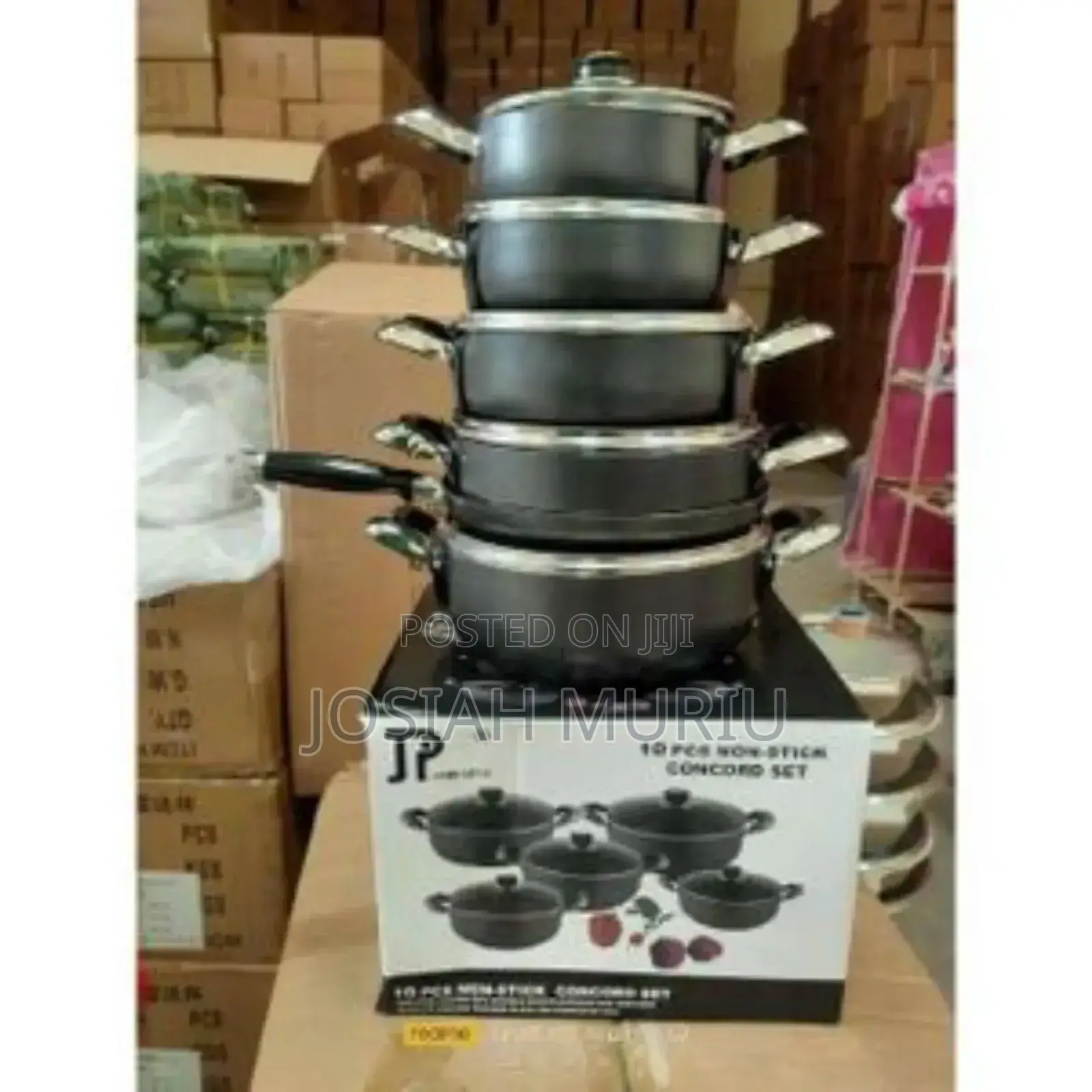 *James Pot Black Cookware Set **Nonstick Material*