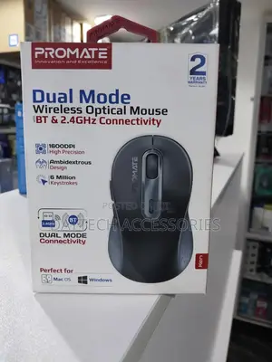 Promate Ken Dual Mode Wireless Optical Mouse With Bt Rf Connectivity