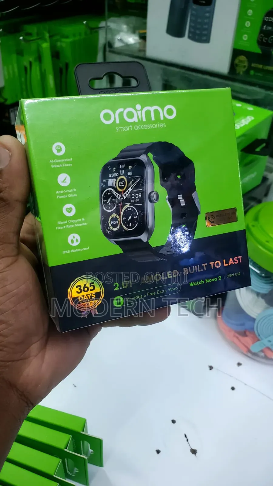 Oraimo Watch Nova 2 Amoled Ip68 Curved Touchscreen Smart Watch.
