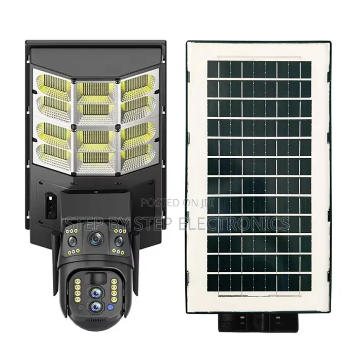 4g Multiple Lens Surveillance Solar Camera With Solar Street Light