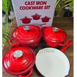 Multicoloured 7pcs Enamel Cast Iron Cooking Pots*