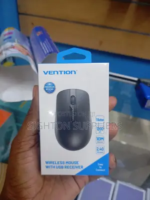 Vention 3-Button Wireless Computer Mouse With Usb Receiver Black