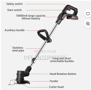 Cordless Electric Lawn Mower With Foldable Adjustable Trimmer