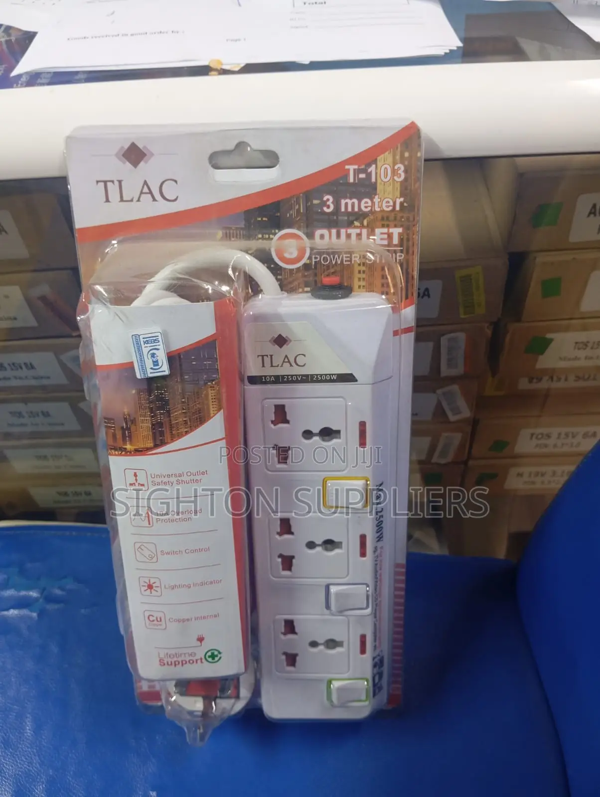 Tlac 3 Way Power Extension With Surge Protector T-103
