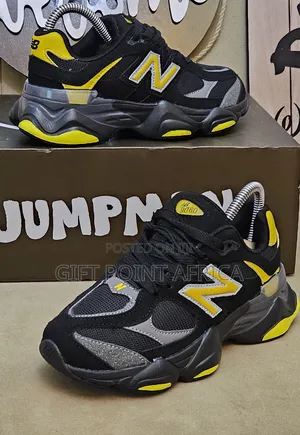 New  Balance 9060 Sneakers Shoes For Kids In Black Yellow Color Way