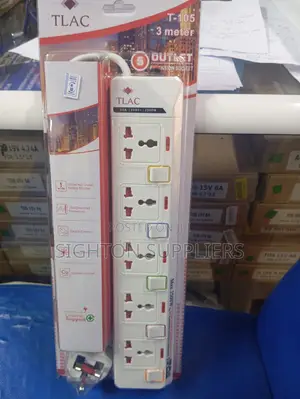 Tlac 5 Way Power Extension With Surge Protector T-105
