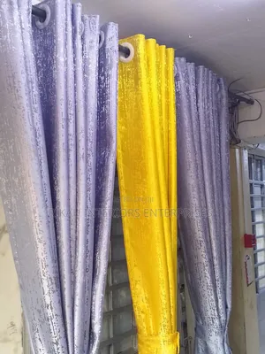 Mustard and Grey Curtains