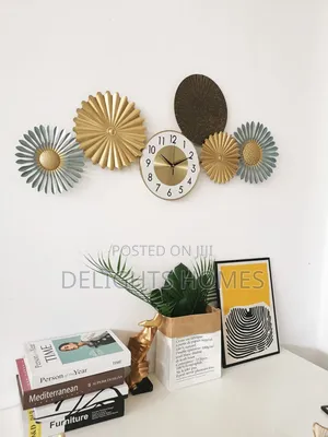 Iron Leaf Wall Decor Clock_sb