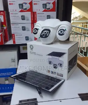 Solar Powered 4g With Sim Card and Mem Card Tripple Lense Camera CCTV