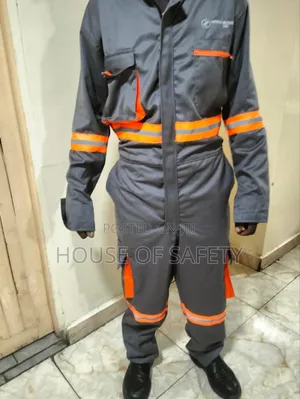 Safety Site Overall in Grey and Orange Stripes