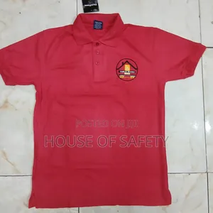 Chamas Polo T-Shirt in Red and Branding
