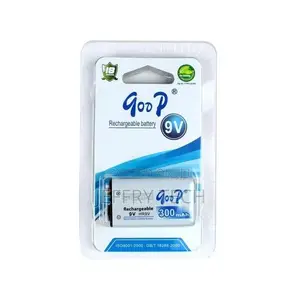 Goop 9v 300mah Rechargeable Battery, Blister Pack of X 9-Volt Battery