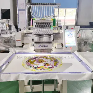 Single Head 12 Needle Embroidery Machines Automatic Thread Cutting