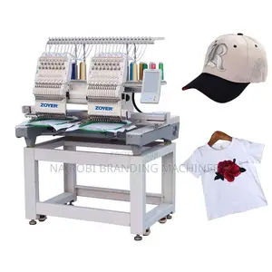 2 Head Embroidery Machine 12 15 Needles for Bags Caps Hats Clothes Etc