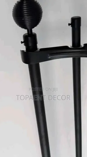 Black , Double Rod Setup For Curtains And Sheer Juakali Rods