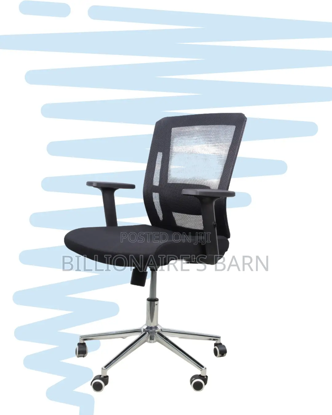 Ergonomic Mid-Back Chair With Chrome Base | Sleek Design, Strong Build